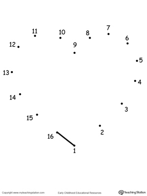 Learning To Count By Connecting The Dots 1 Through 16 Drawing A