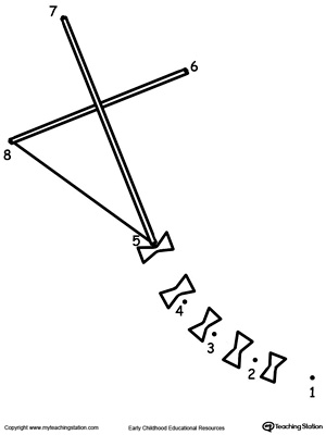 Learning to Count by Connecting the Dots 1 Through 8: Drawing a Kite