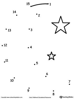 Free Learning To Count By Connecting The Dots 1 Through 15 Drawing A Moon Myteachingstation Com