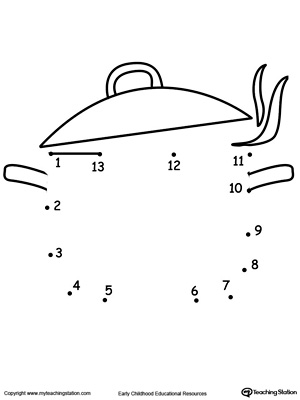 Learning to Count by Connecting the Dots 1 Through 13: Drawing a Pot