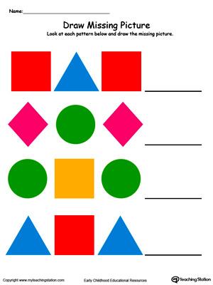 Early Childhood Patterns Worksheets | MyTeachingStation.com