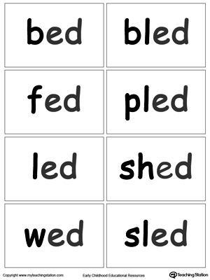 ED Word Family Flash Cards