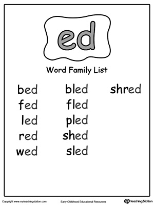 ED Word Family List