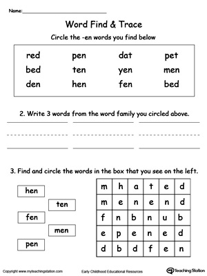 EN Word Family Find and Trace