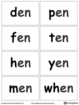 EN Word Family flashcards for kindergarten.