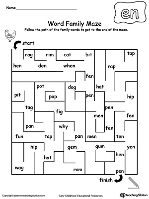 EN Word Family Maze