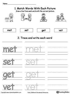 ET Word Family Connect, Trace and Write