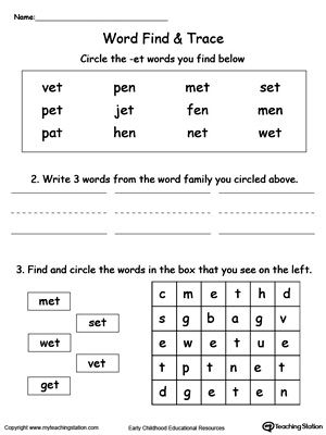 ET Word Family Workbook for Kindergarten | MyTeachingStation.com