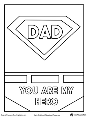 Father's Day Card. Superhero Outfit.