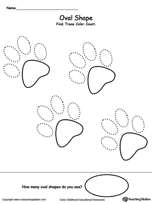 Find, Trace, Color and Count Shapes Worksheets | MyTeachingStation.com