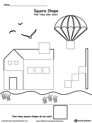 Find, Trace, Color and Count the Shapes: Triangle | MyTeachingStation.com
