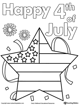 *FREE* 4th of July Star Flag Coloring Page | MyTeachingStation.com