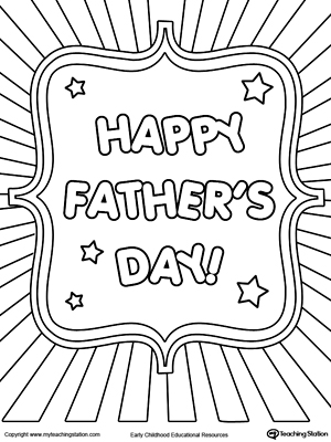 Father's Day Card Burst Coloring Page