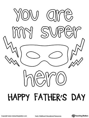 Father's Day Card. Superhero Mask.