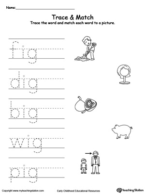 Write short words and identify sounds in this IG Word Family printable worksheet.