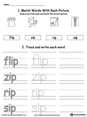 IP Word Family Workbook for Kindergarten ...