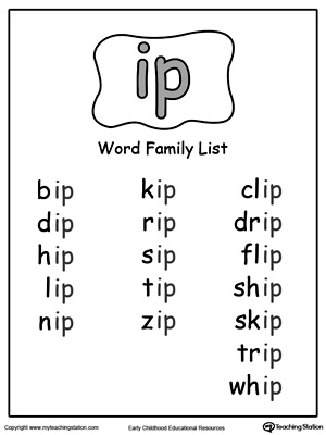 IP Word Family List