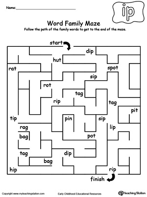 ET Word Family Maze | MyTeachingStation.com