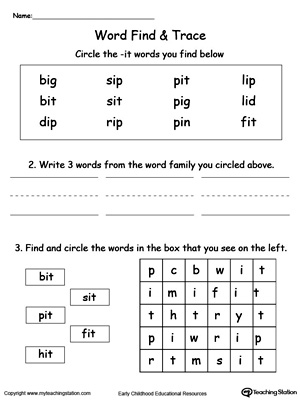 IT Word Family Find and Trace