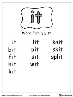 IT Word Family List