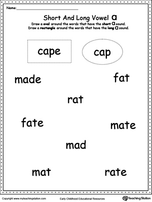 FREE* Vowels: Short or Long A Sound Words | MyTeachingStation.com