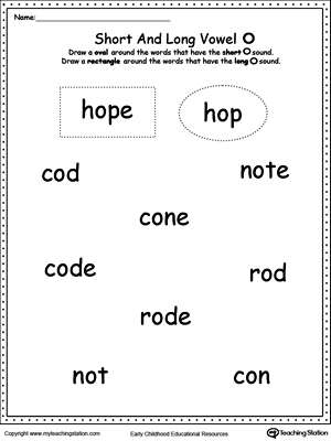 Vowels: Short or Long O Sound Words