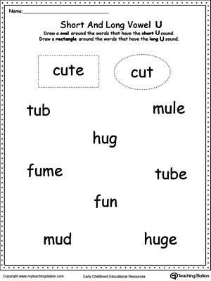 free vowels short or long u sound words myteachingstation com