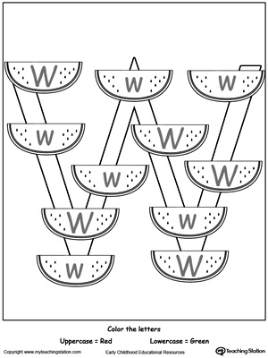 Recognize Uppercase and Lowercase Letter W