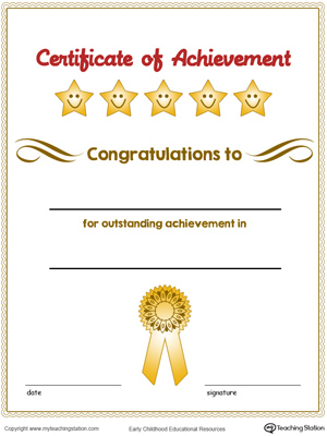 Certificate of Achievement Award in Color