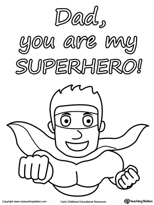 Father's Day Card. You are My Superhero.