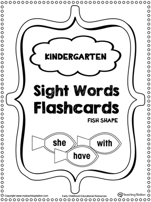 Kindergarten Dolch Sight Words Flashcards | MyTeachingStation.com