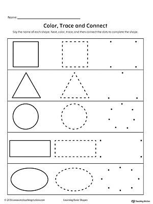 FREE* Learning Basic Shapes: Color, Trace, and Connect |  MyTeachingStation.com