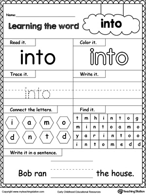 must learning word  sight worksheet word learning word sight sight sight learning into have