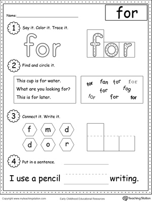 worksheets my sight sight  Words,Sight ,Sight FOR,phonics,reading,kindergarten Word word