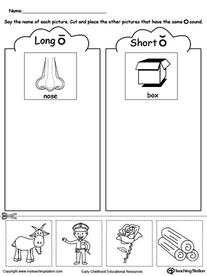 Short and Long Vowel O Picture Sorting | MyTeachingStation.com