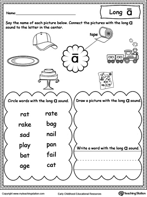 FREE* Long A Sound Worksheet | MyTeachingStation.com