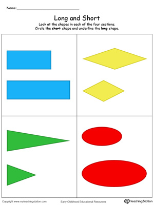 FREE* Long and Short Shapes in Color