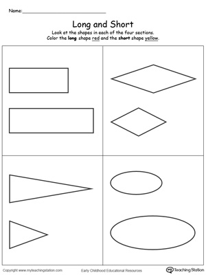 Long and Short Shapes | MyTeachingStation.com