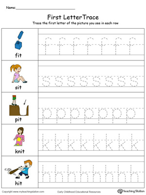 Lowercase Letter Tracing: IT Words in Color