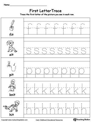 Lowercase Letter Tracing: IT Words