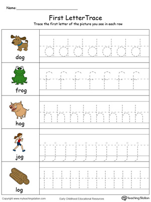 Lowercase Letter Tracing: OG Words in Color