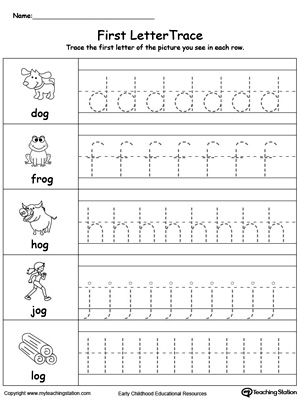 Lowercase Letter Tracing: OG Words