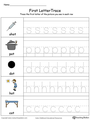 Lowercase Letter Tracing: OT Words in Color