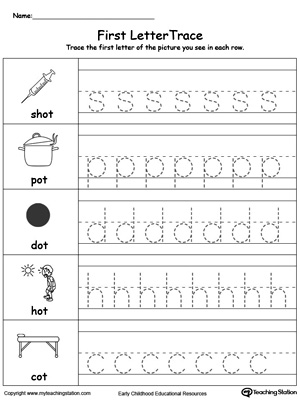 Lowercase Letter Tracing: OT Words