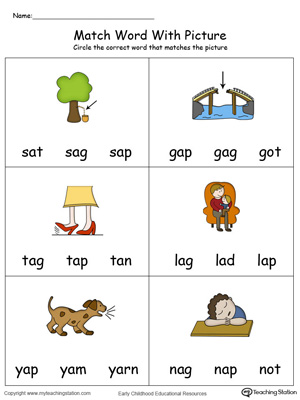 Preschool Word Families Printable Worksheets | MyTeachingStation.com