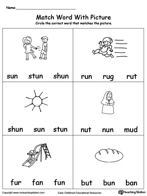 Early Childhood Reading Worksheets | MyTeachingStation.com