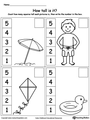 Measure the Height of Each Summer Item | MyTeachingStation.com