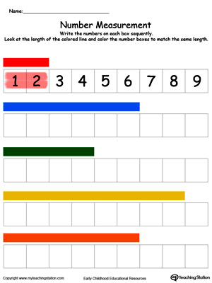 Practice reading scales and measuring with a ruler in this kindergarten math printable worksheet.