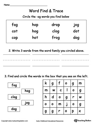 OG Word Family Find and Trace