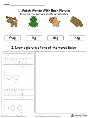 OG Word Family Phonics and Writing Practice in Color